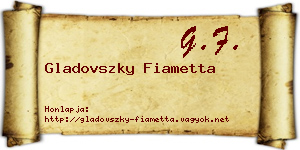 Gladovszky Fiametta névjegykártya
