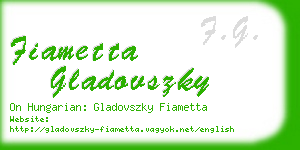 fiametta gladovszky business card